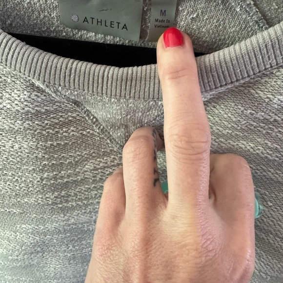ATHLETA GRAY CASTLE PEAK SLUB CREWNECK SWEATSHIRT SIZE MED - Picture 4 of 5